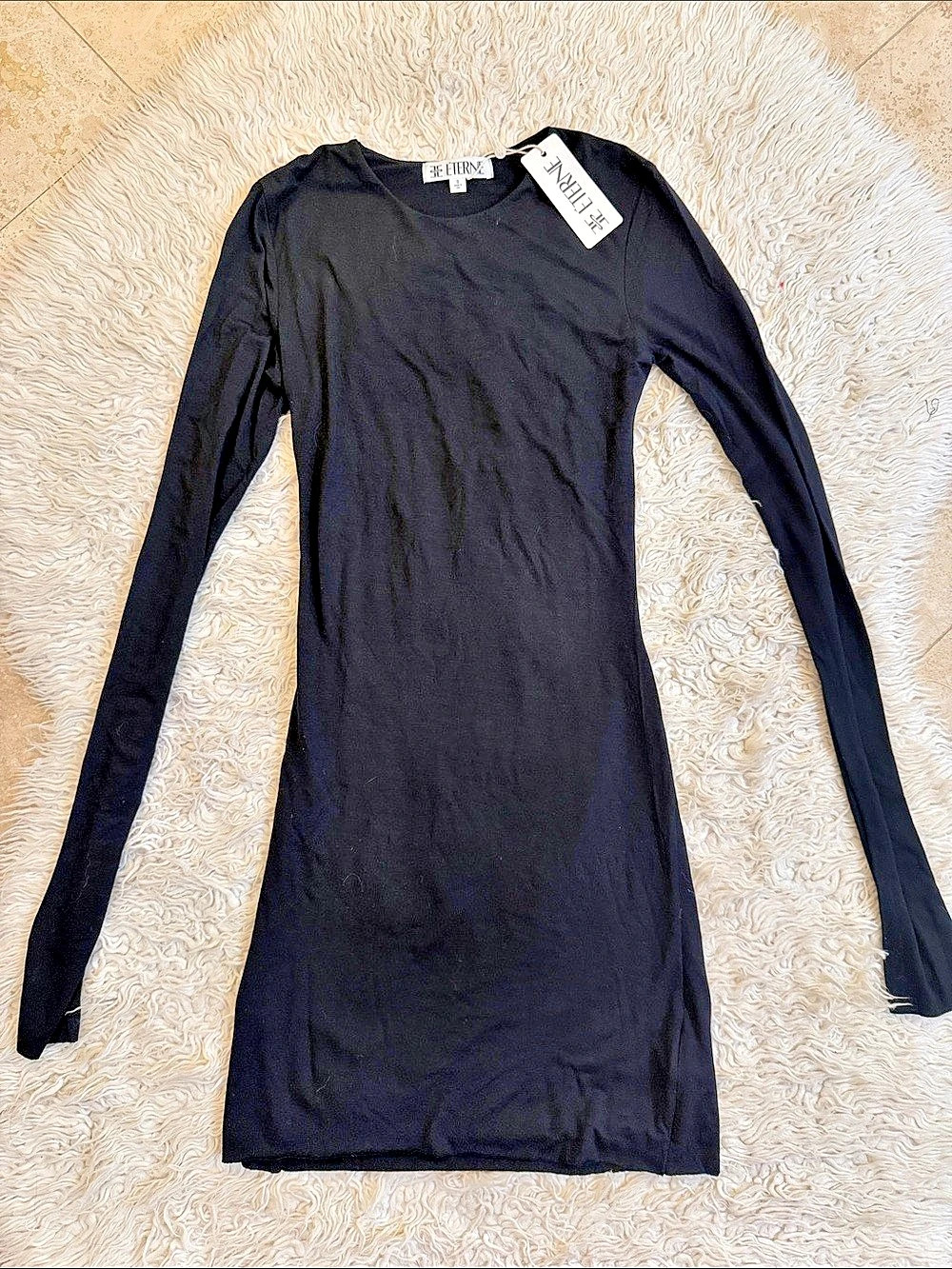 Eterne Black Open Back Mini Dress Size Small NWT